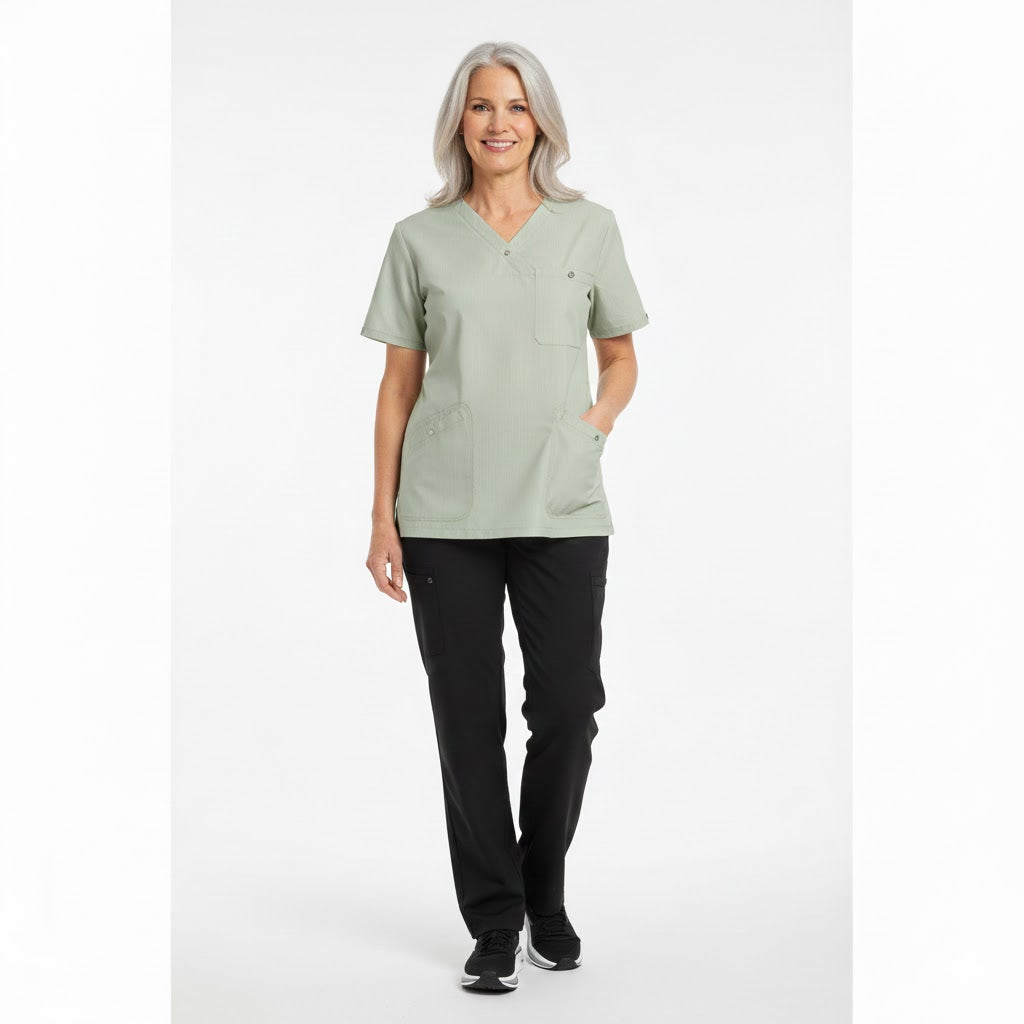 Nybo lime-stripet unisex busseronne Fresh — slitesterk, justerbar passform