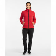 Nybo rød dame microfleece-cardigan – antipilling og elastikk