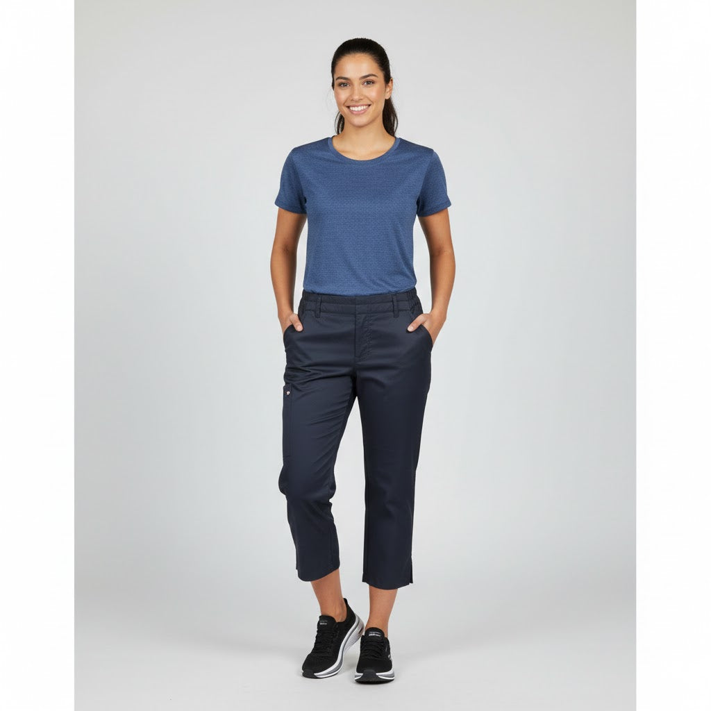 Nybo Navy Unisex Super Cool Capri Jeans, Pull-on, Elastikk, Stretch