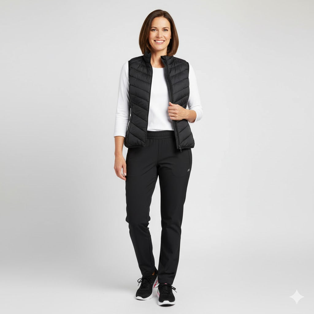 Svart sporty og komfortabel hybridvest til herre og dame