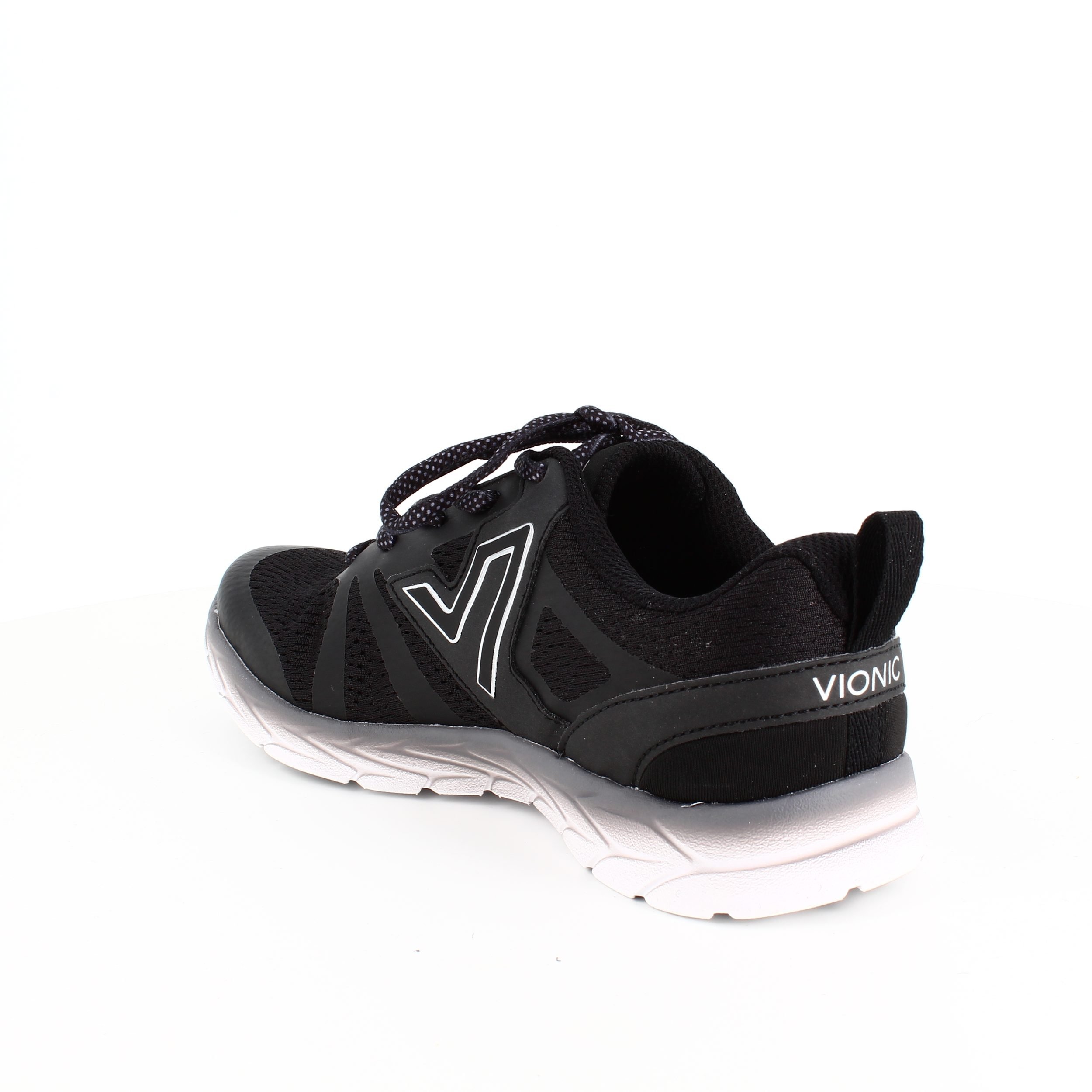 Svarte sneakers fra Vionic med dobbelt fotbuestøtte