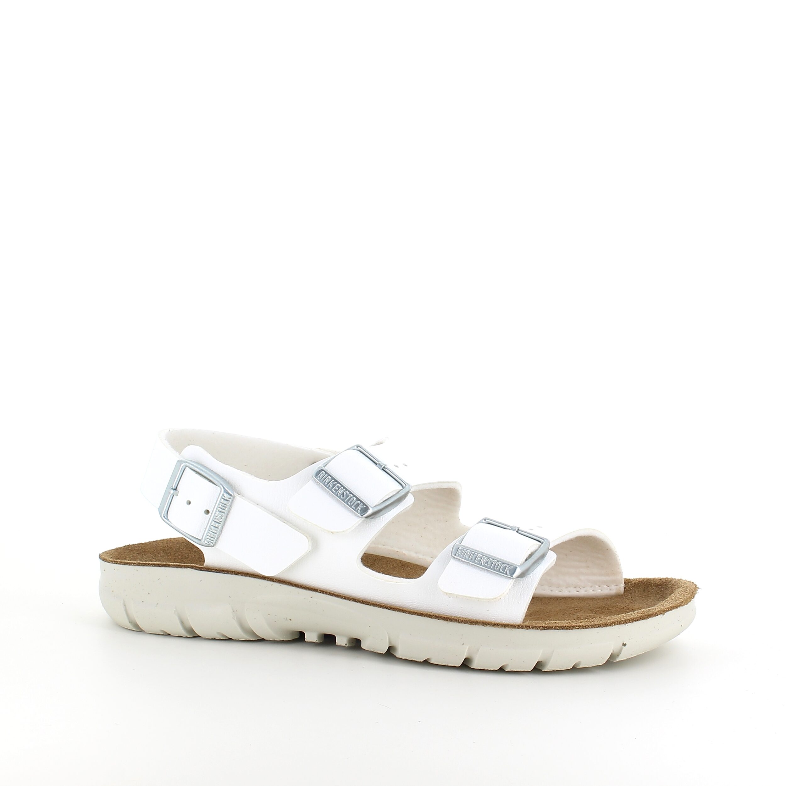 Hvit Kano sandal fra Birkenstock, sklidempe såler