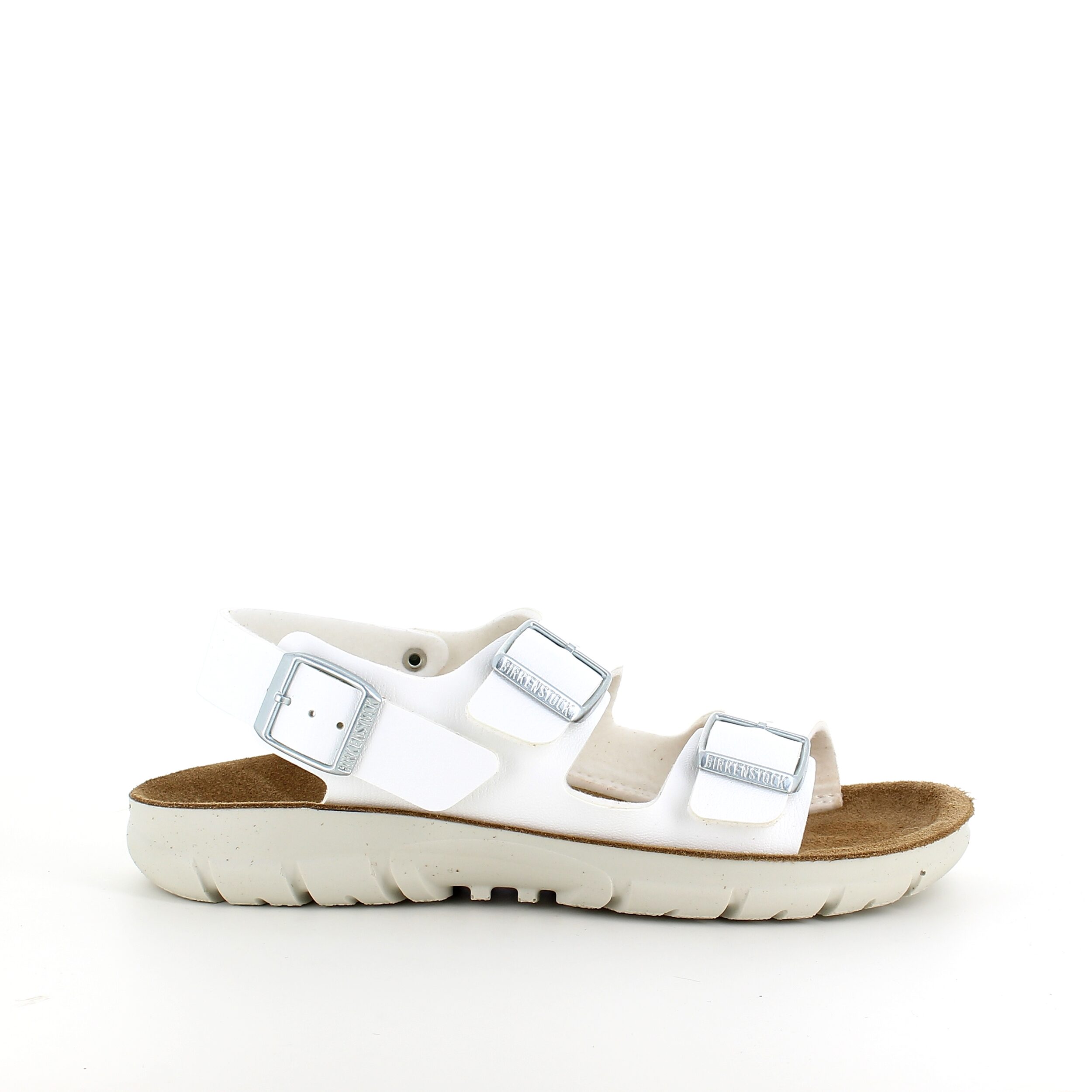 Hvit Kano sandal fra Birkenstock, sklidempe såler