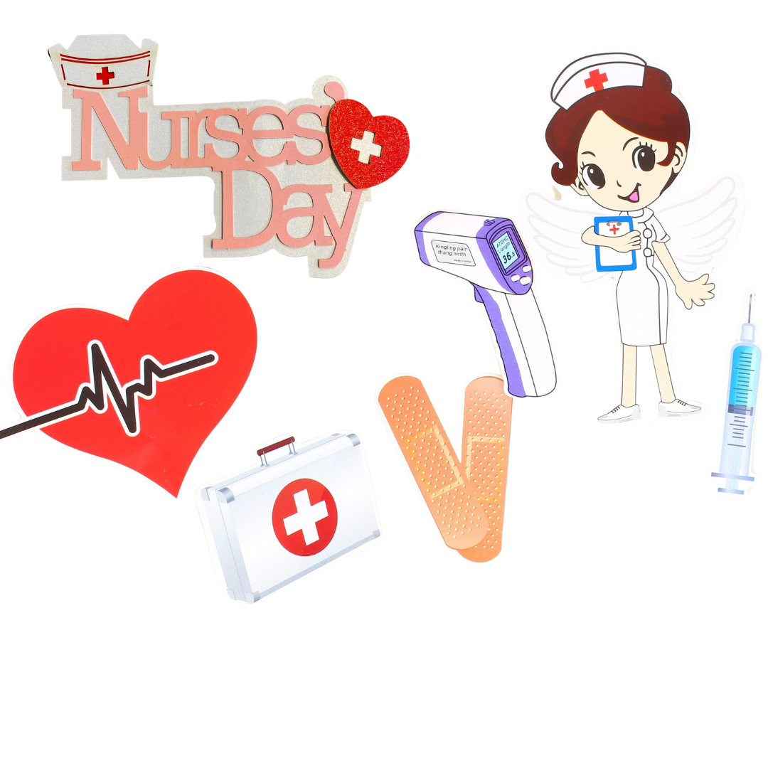 Helsepersonell kakedekorasjon på pinne 7 stk. ( Nurses days )