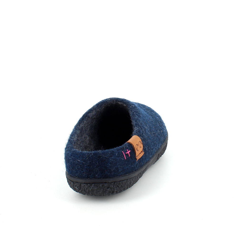 Lave blå hjemmesko i ull med sklisikre såler fra Green Comfort