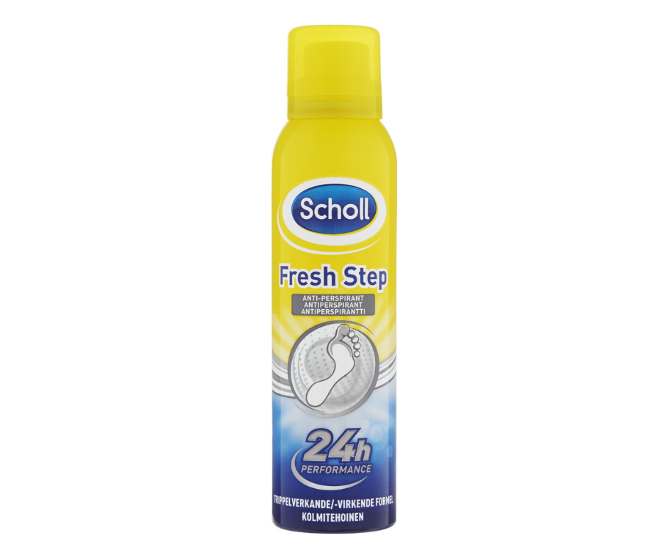 Antiperspirant spray mot fotsvette fra Scholl