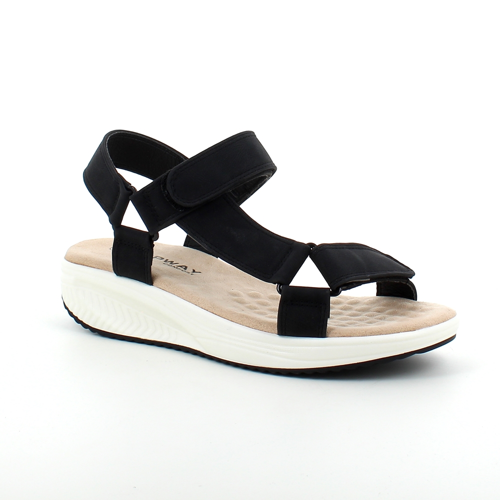 Svart sandal med mange flotte detaljer