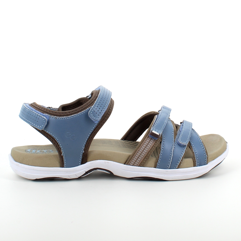 Blå sandal fra Green Comfort med fire justerbare remmer