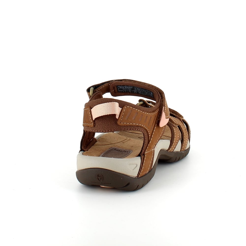 Mørk brun Tirra W sandal fra Teva med læreroverdel