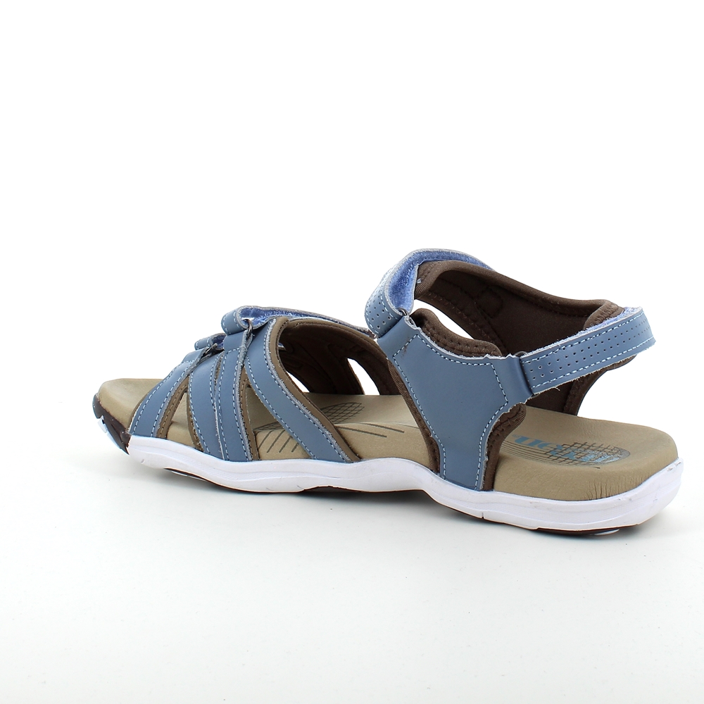 Blå sandal fra Green Comfort med fire justerbare remmer
