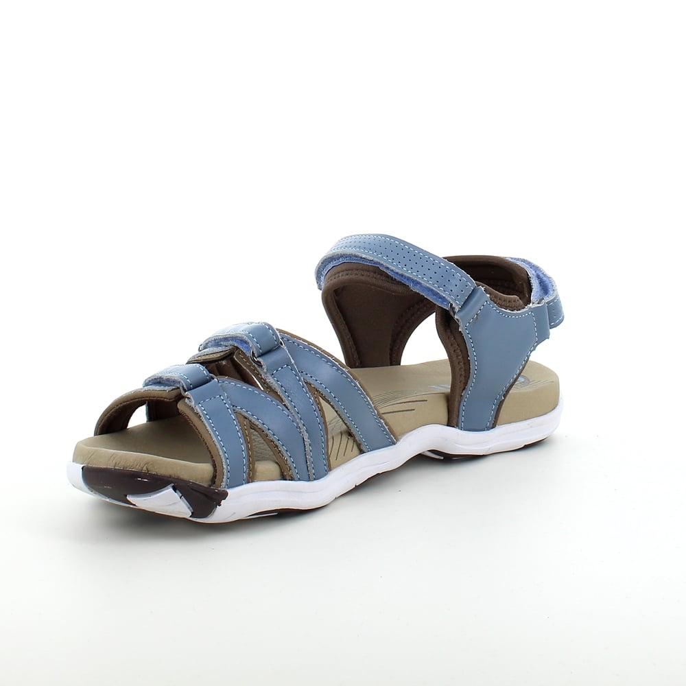 Blå sandal fra Green Comfort med fire justerbare remmer