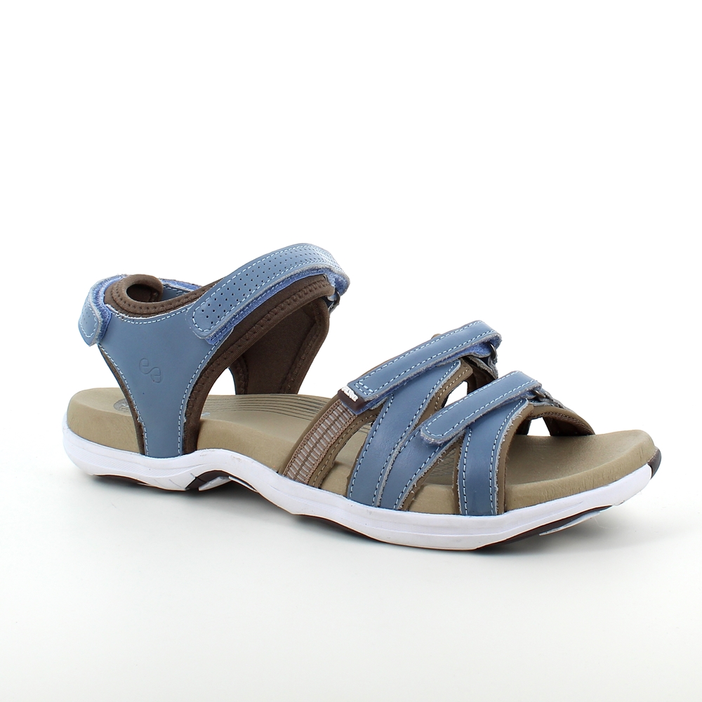 Blå sandal fra Green Comfort med fire justerbare remmer