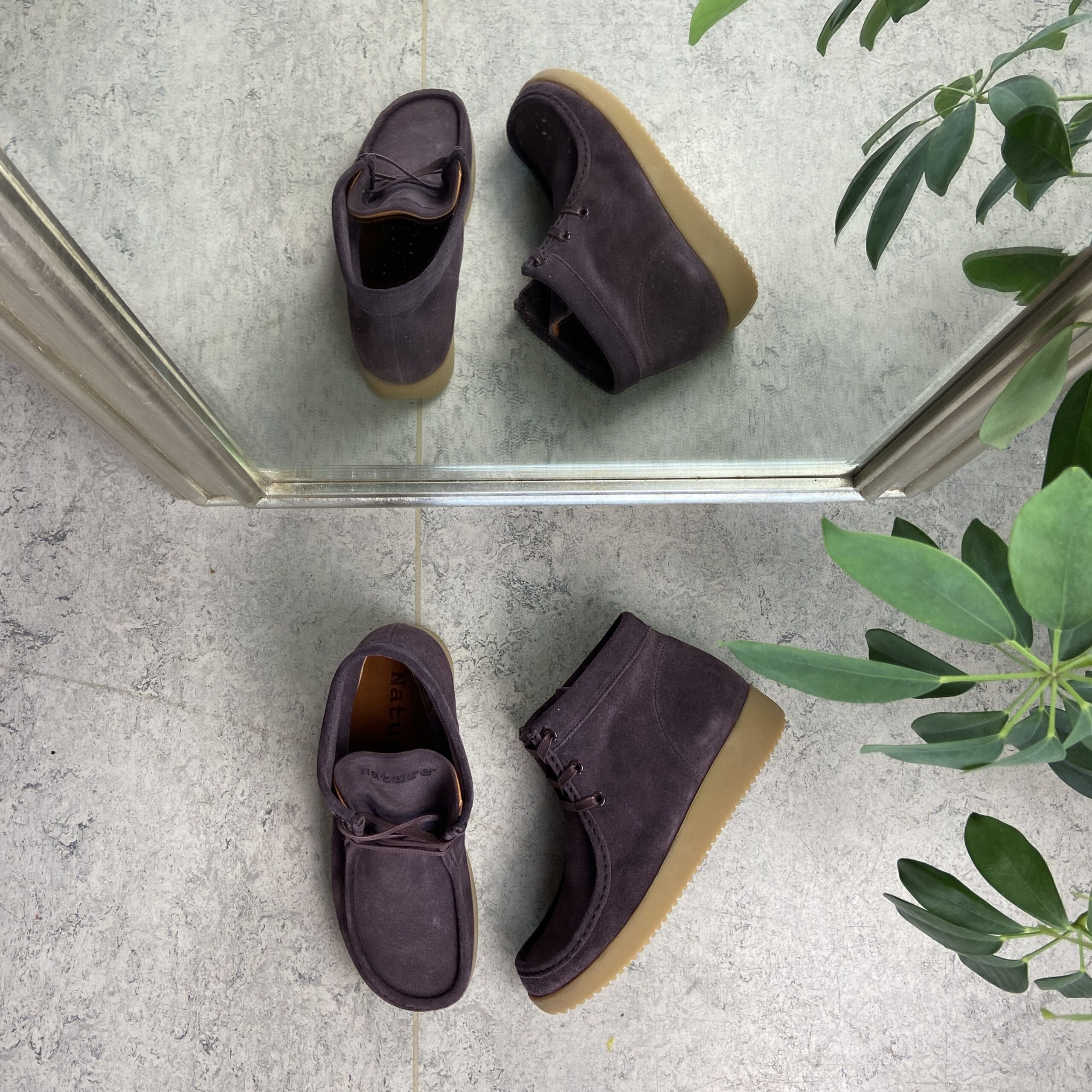 Blommefarvet skindstøvle fra Nature