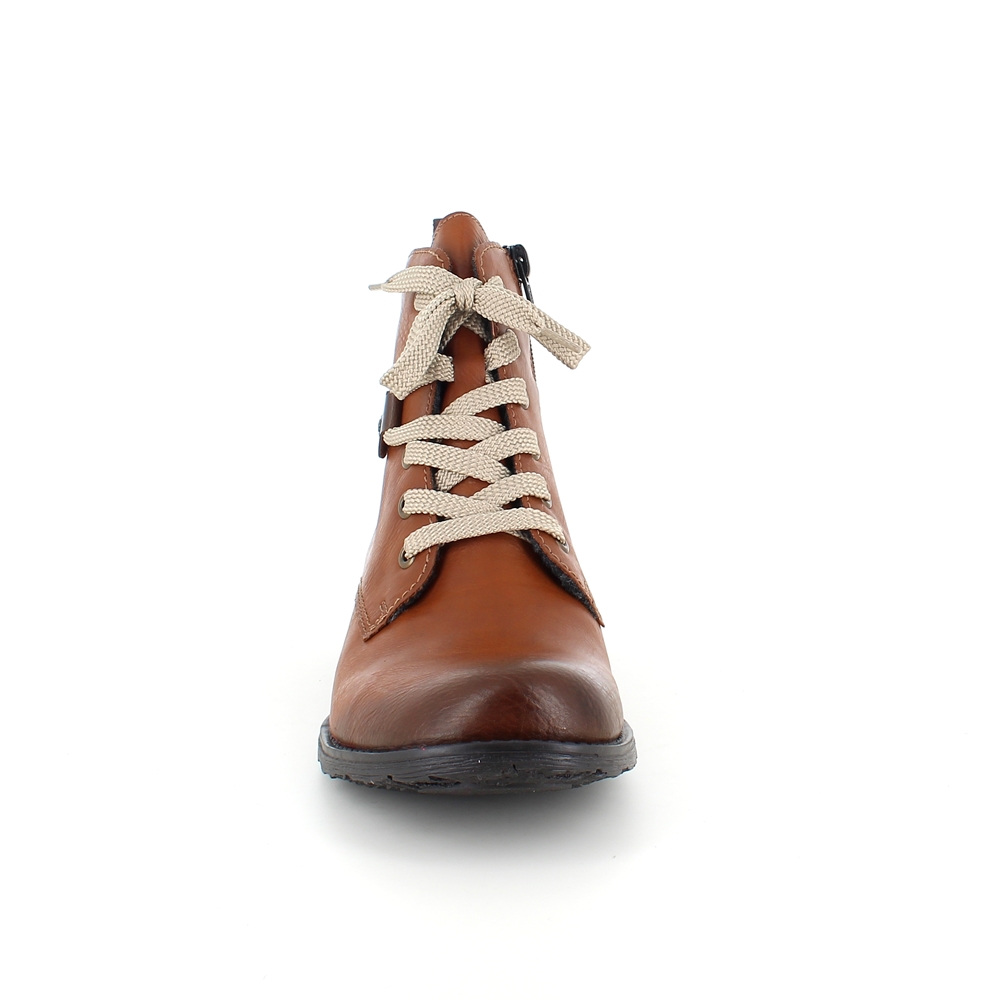 Lækker brun støvle med snøre og lynlås