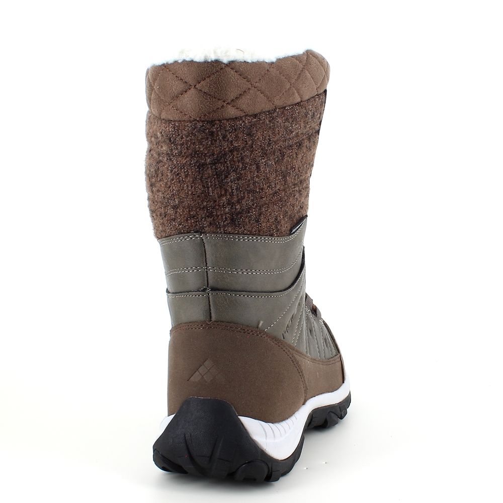 Brun vanntett vinterstøvel fra Mols med lekre hvite detaljer