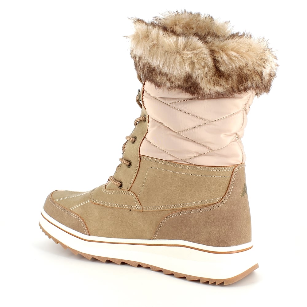 Brun vandtæt vinterstøvle fra Mols med pels kant