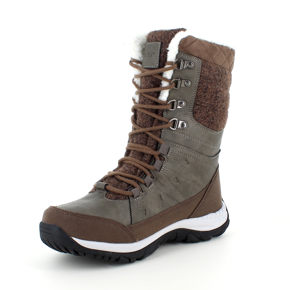 Brun vanntett vinterstøvel fra Mols med lekre hvite detaljer