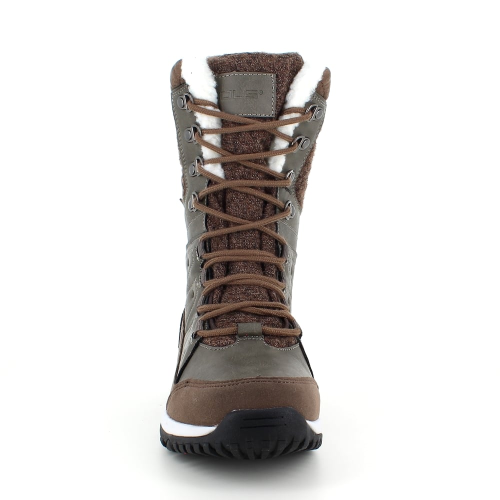 Brun vanntett vinterstøvel fra Mols med lekre hvite detaljer