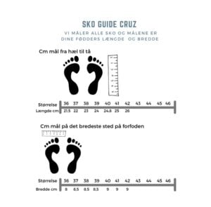 Cruz sandaler størrelses guide