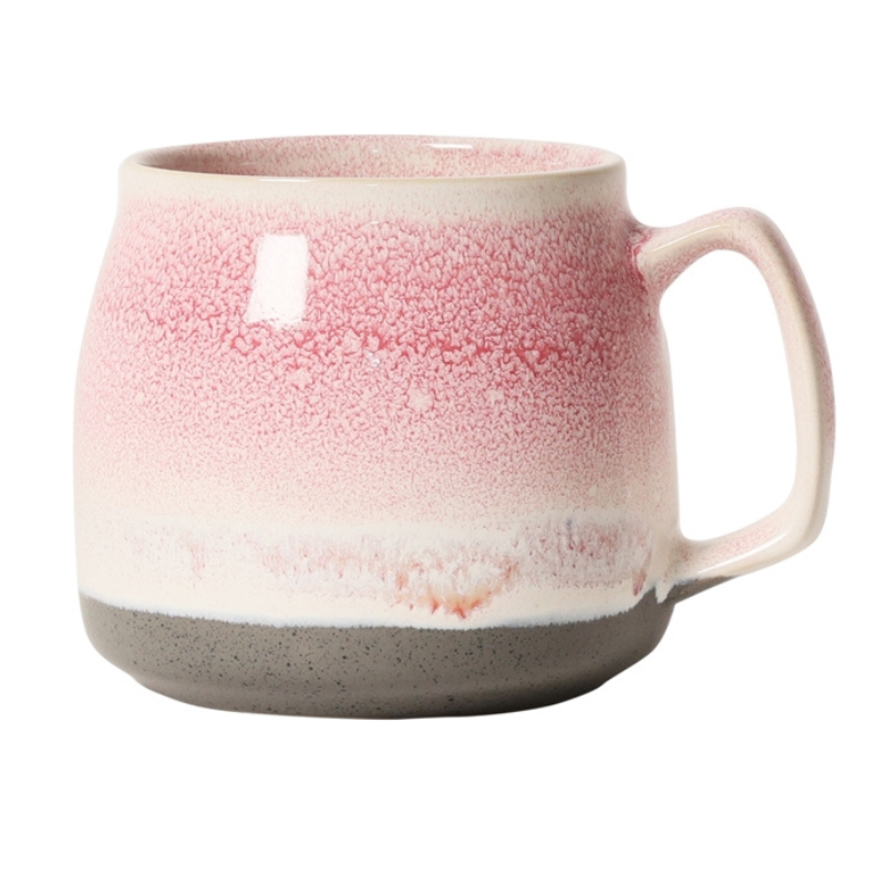 Kaffekopp med hank rosa