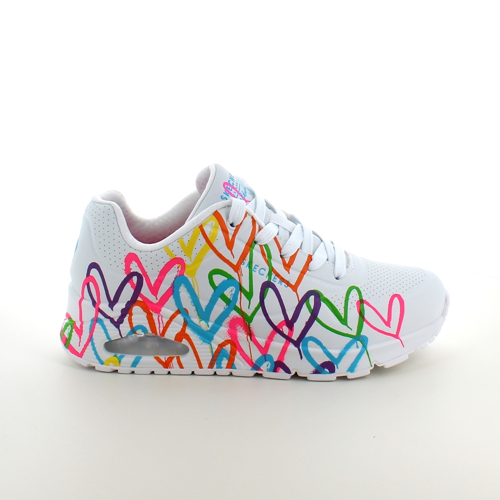 Hjerte sko fra Skechers i neonfarger