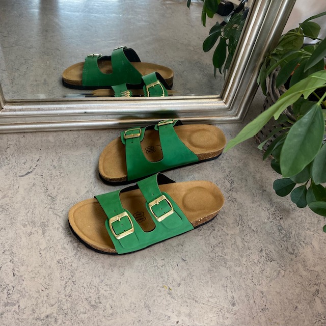 Grønn Cruz biosandal med brede remmer
