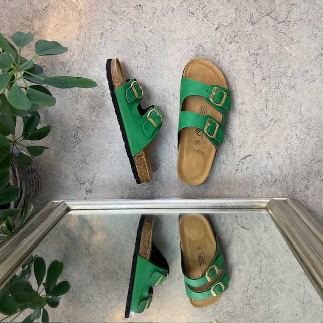 Grønn Cruz biosandal med brede remmer