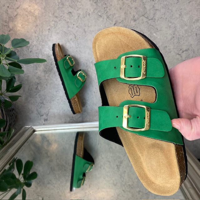 Grønn Cruz biosandal med brede remmer