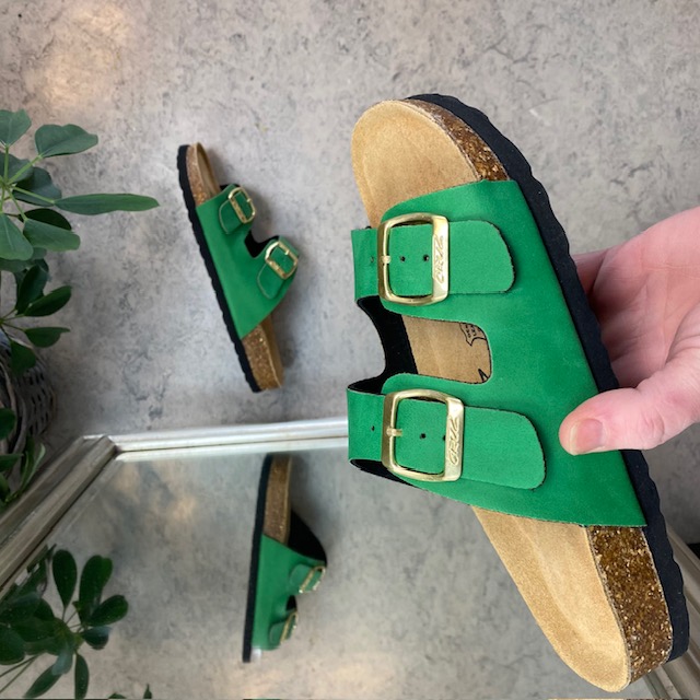 Grønn Cruz biosandal med brede remmer