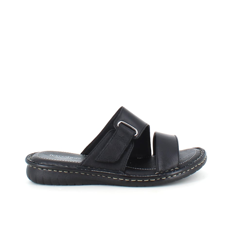 Svart skinn slip in med justerbar rem fra Relaxshoe