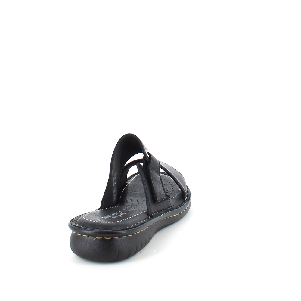 Svart skinn slip in med justerbar rem fra Relaxshoe