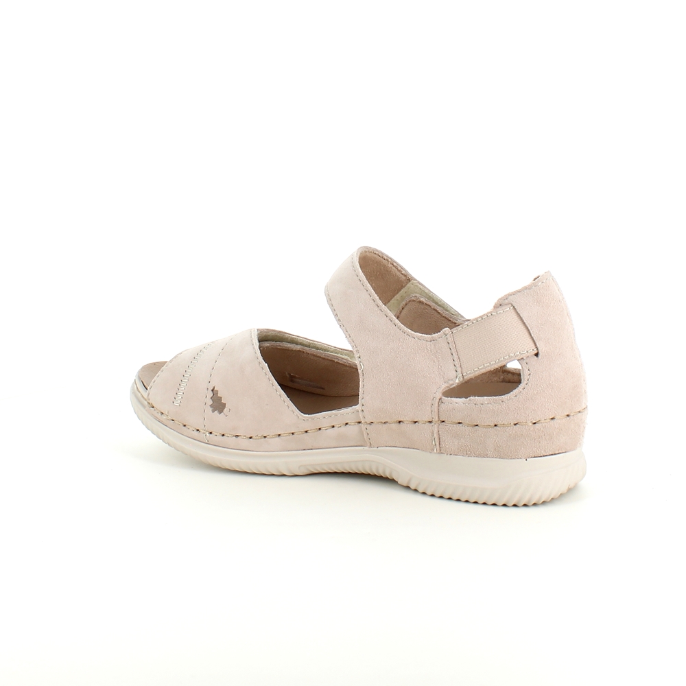 Beige skinnsandal fra Rieker med ekstra bredde