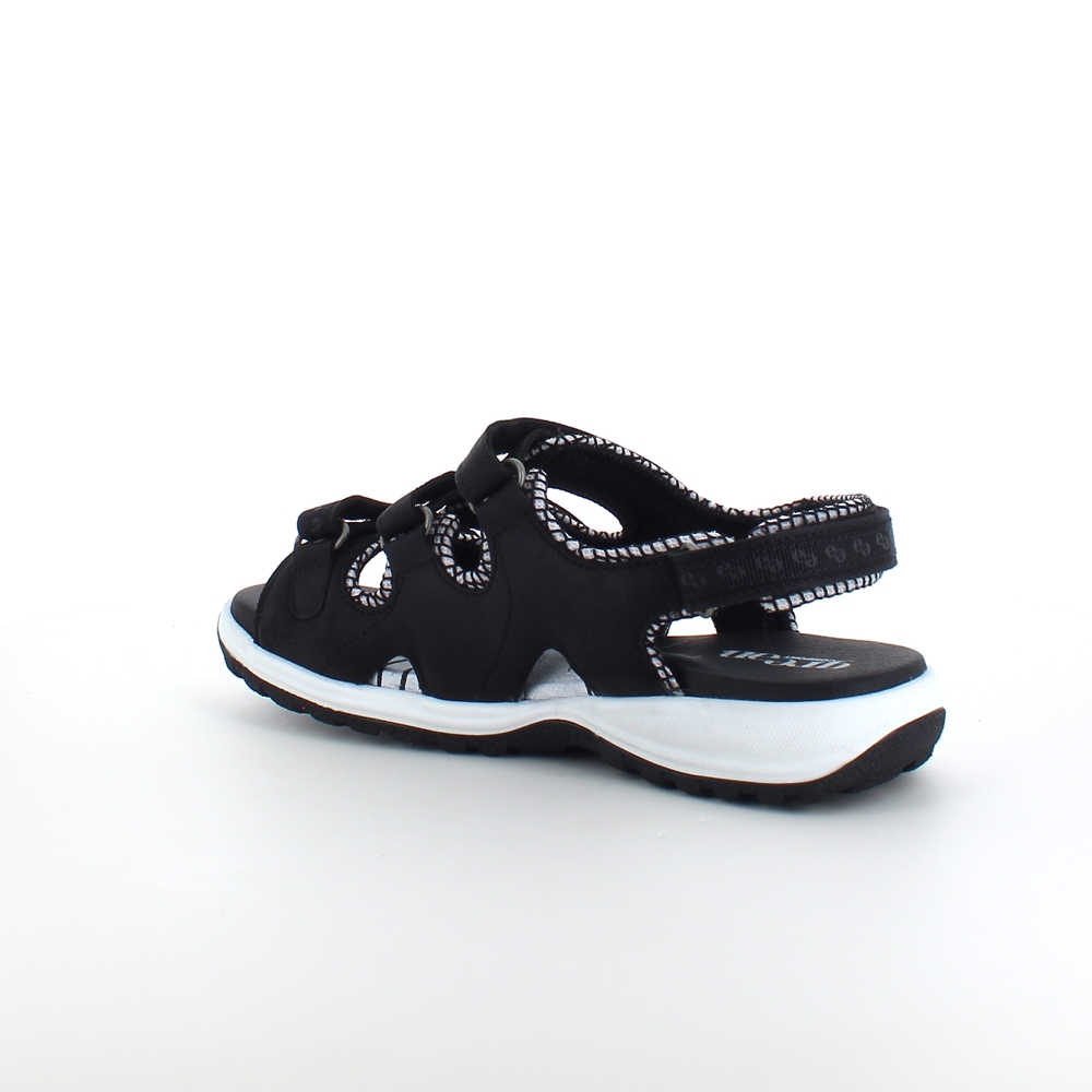 Svart sandal fra Green Comfort med fire justerbare remmer