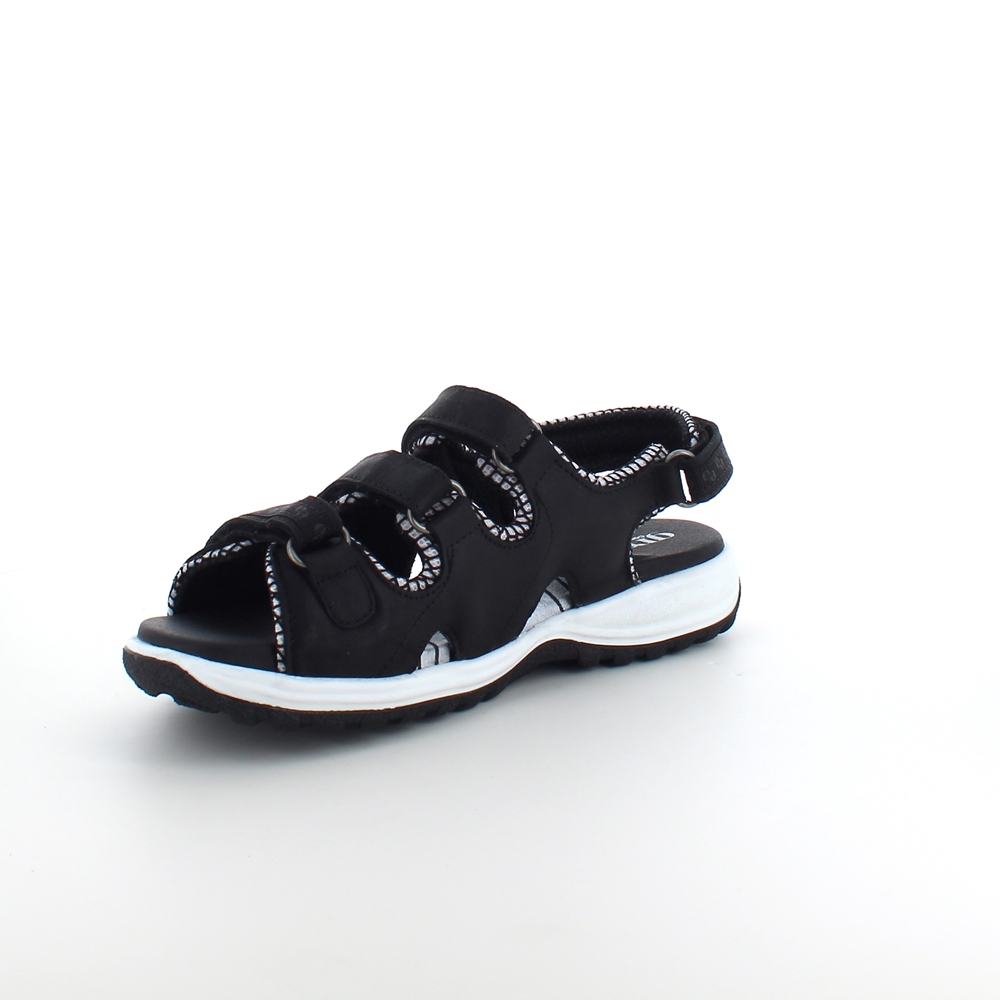 Svart sandal fra Green Comfort med fire justerbare remmer