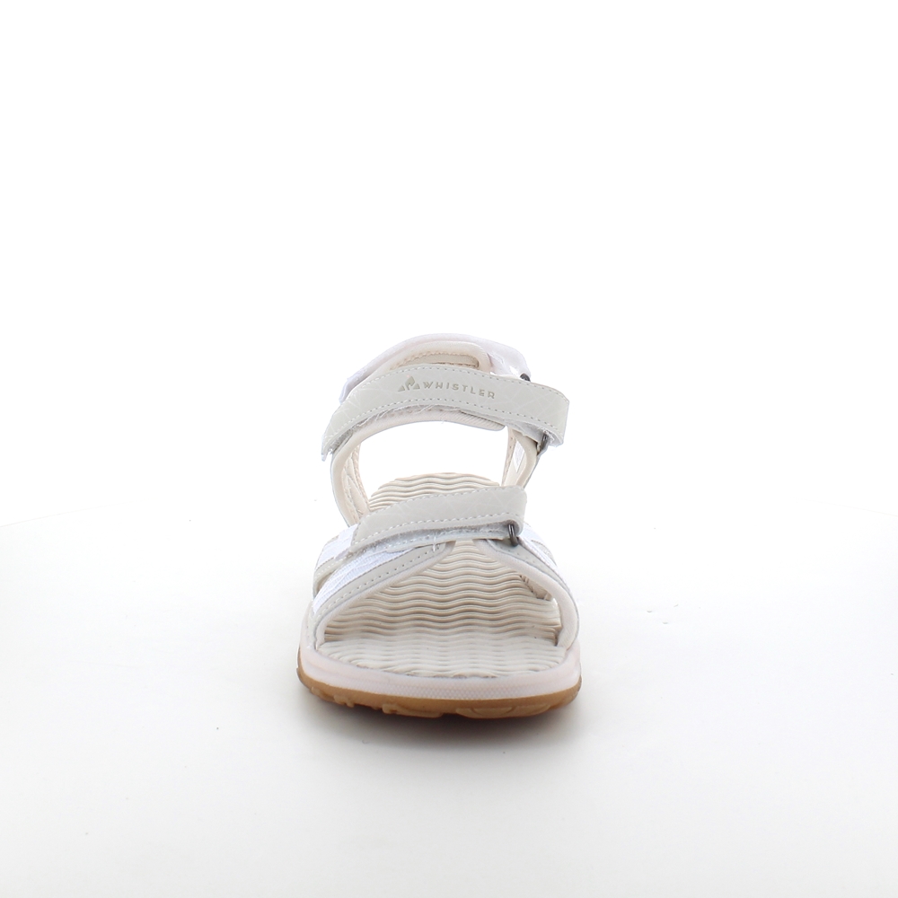 Beige sportssandal med 3 borrelåsstropper