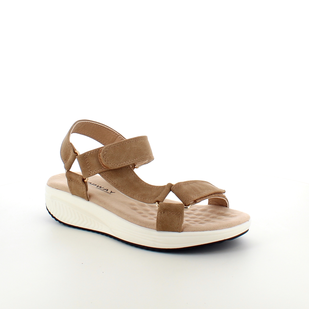 Brun sandal med god såle og støtte