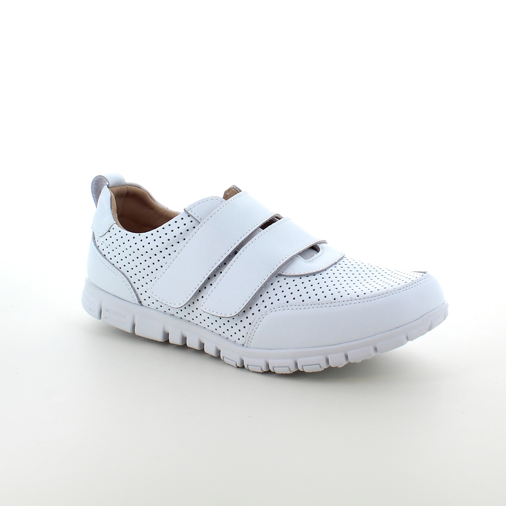 Pustende skinnsko med borrelåsremmer