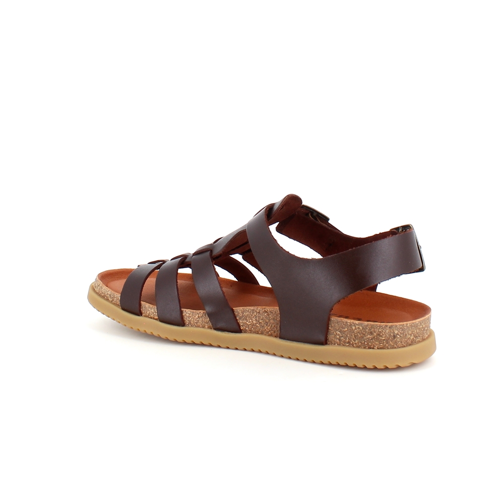 Mørkebrun lærsandal fra Nature med god bredde