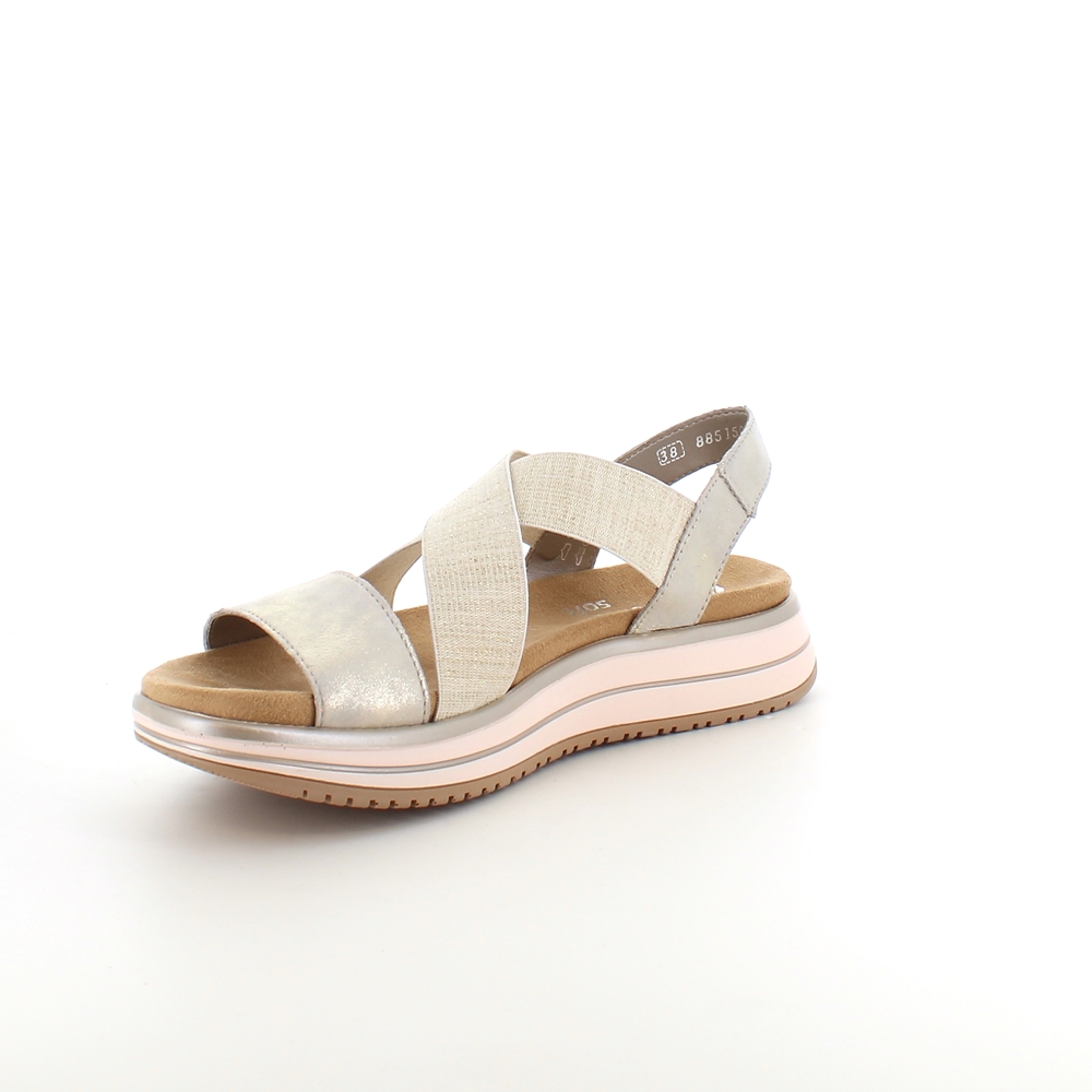 Sandal fra Remonte med elastiske remmer og uttakbar såle