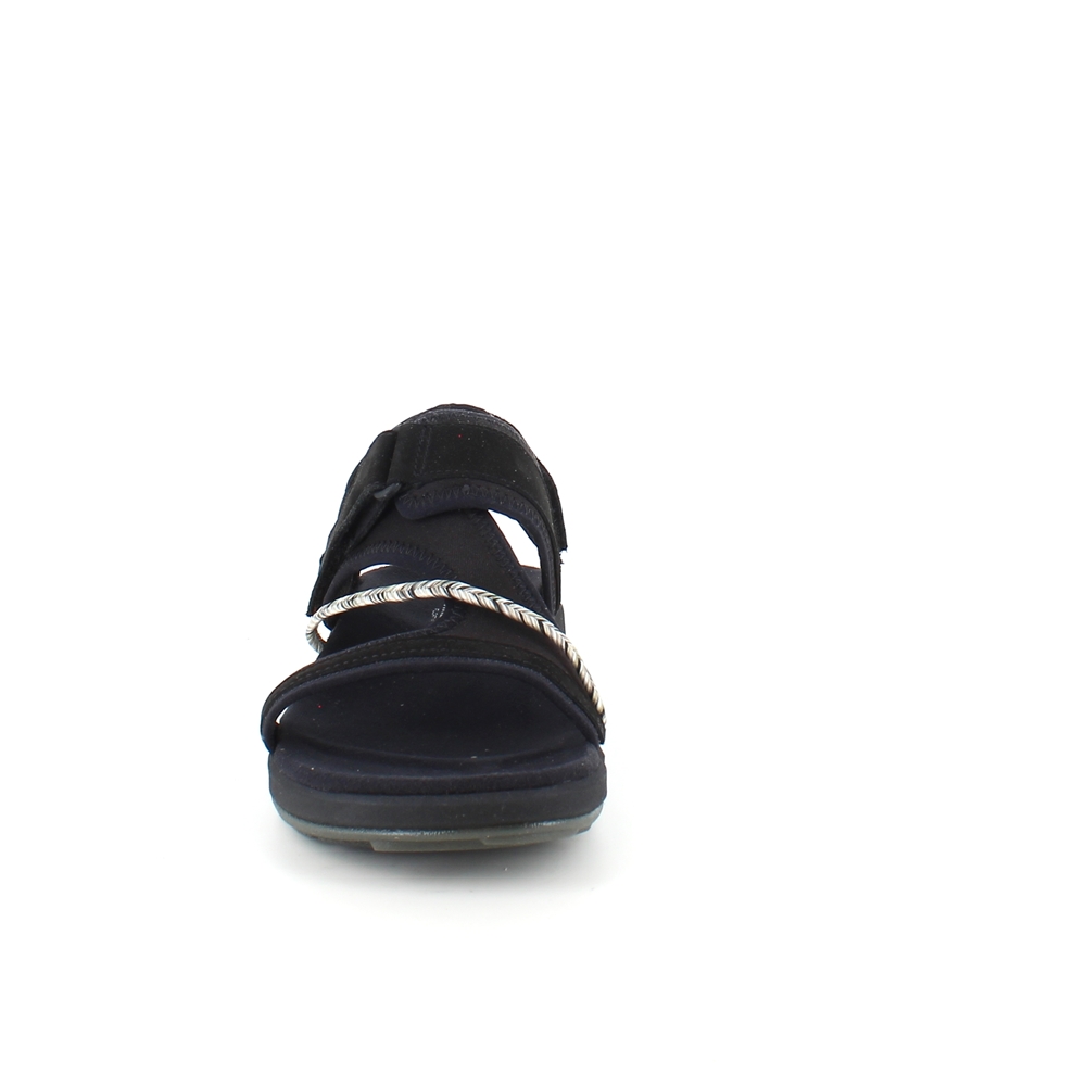 Svart, lett sandal fra Merrell med massevis av svangstøtte.