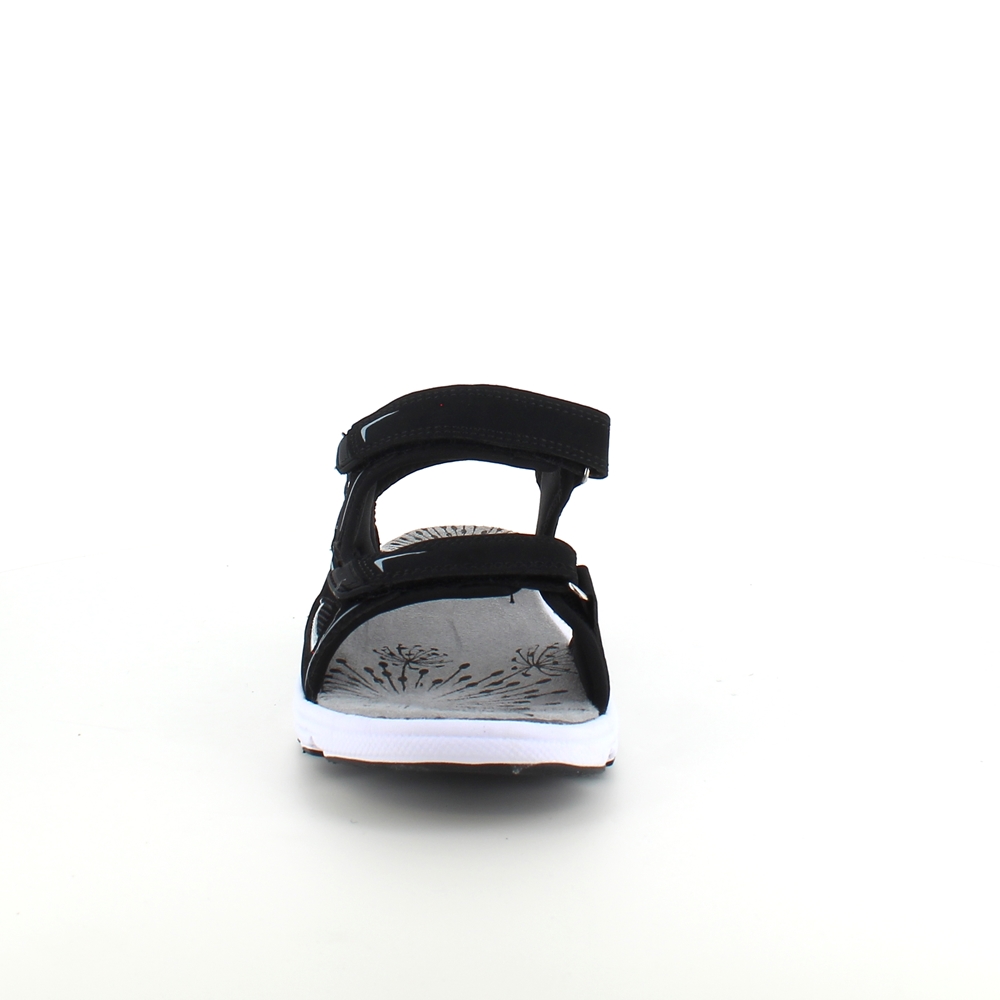 Lett og fleksibel sandal i svart med borrelås