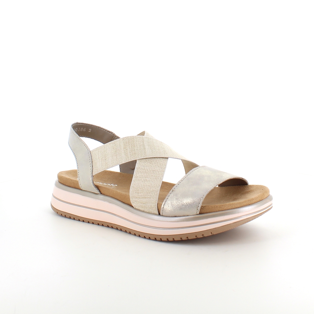 Sandal fra Remonte med elastiske remmer og uttakbar såle