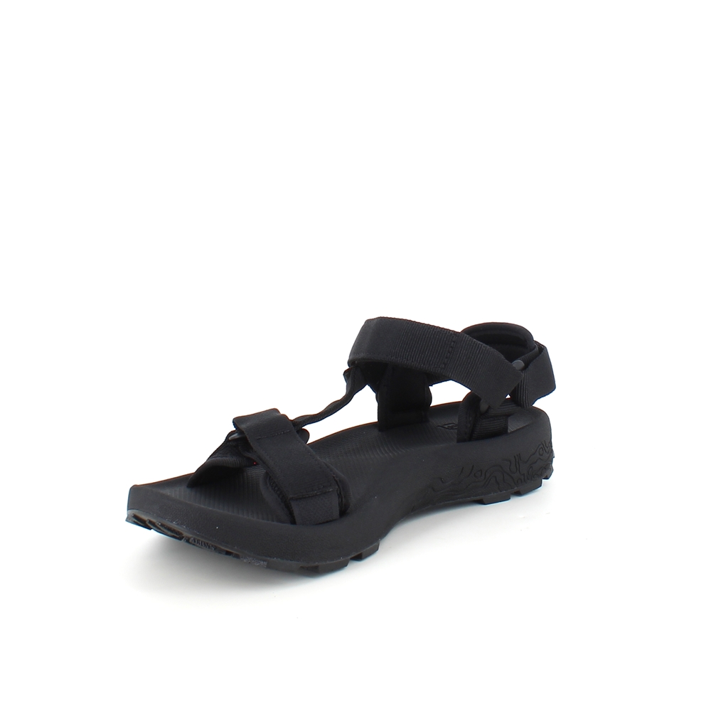 Svart tursandal fra Teva med fotbuestøtte og 3 regulerbare stropper