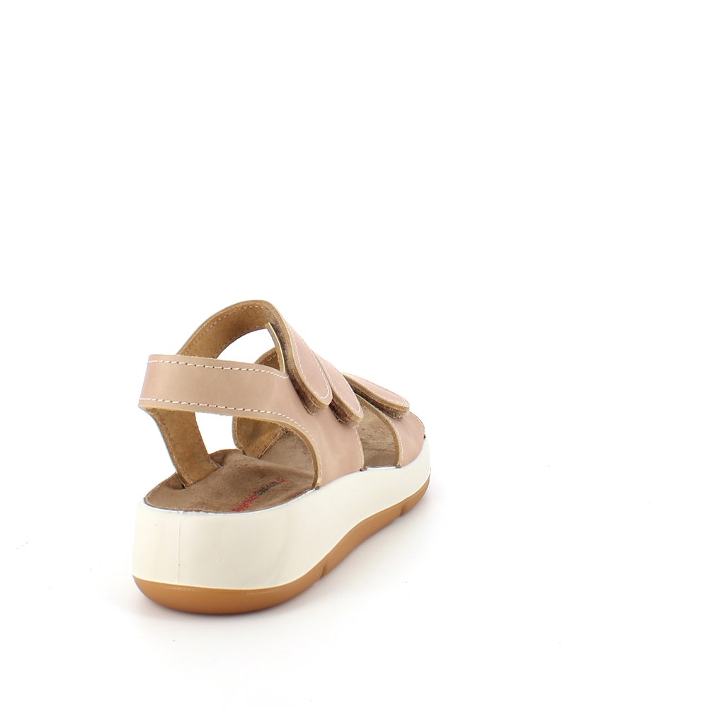 Elegant beige skinnsandal med justerbare remmer
