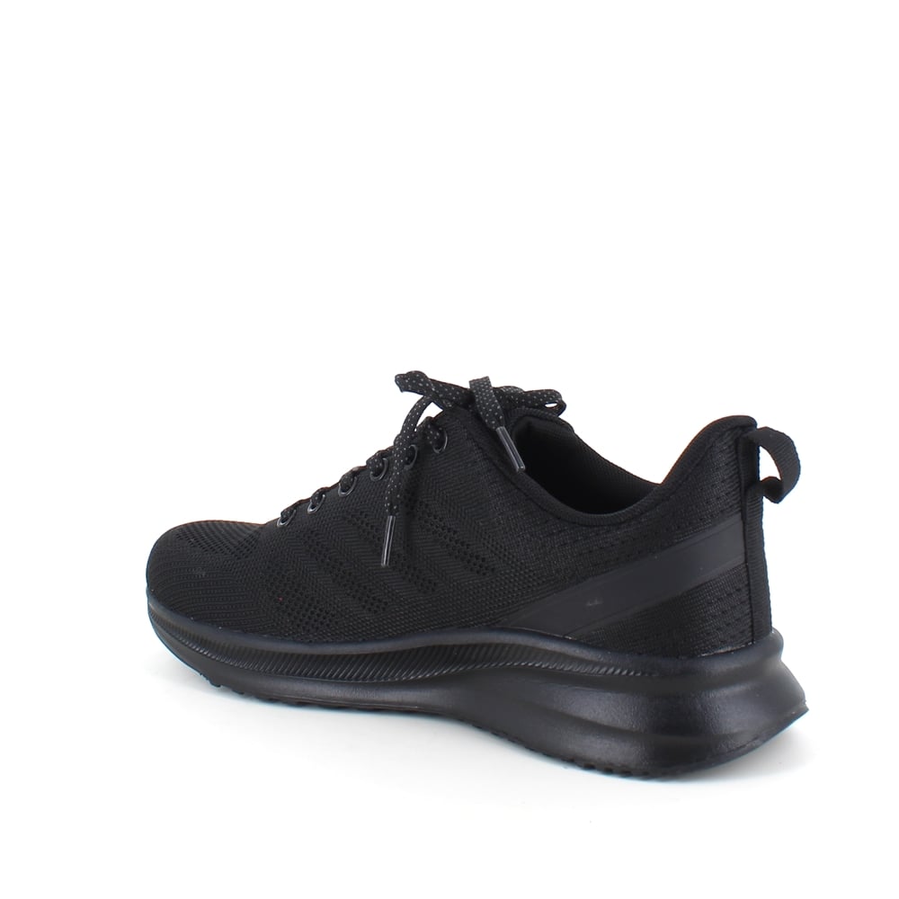 Svart herresneakers i pustende materiale