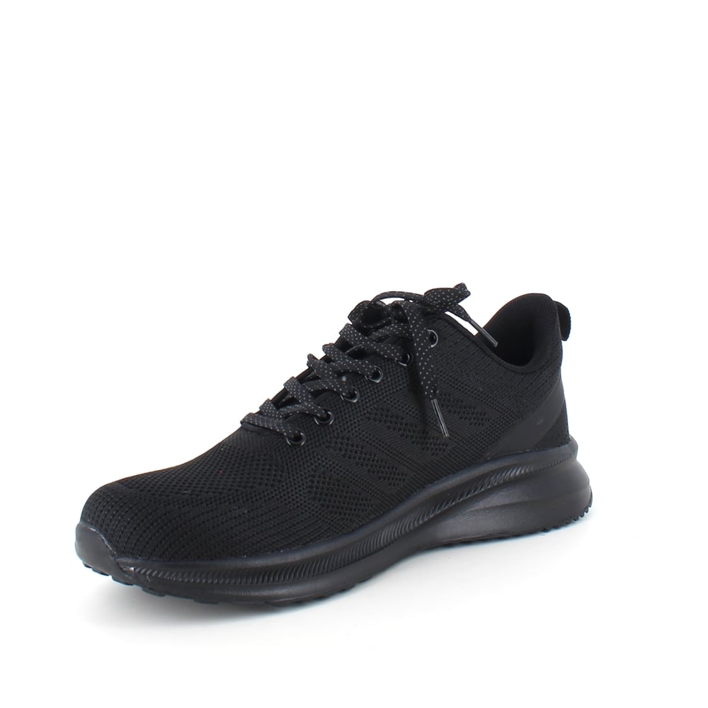 Svart herresneakers i pustende materiale