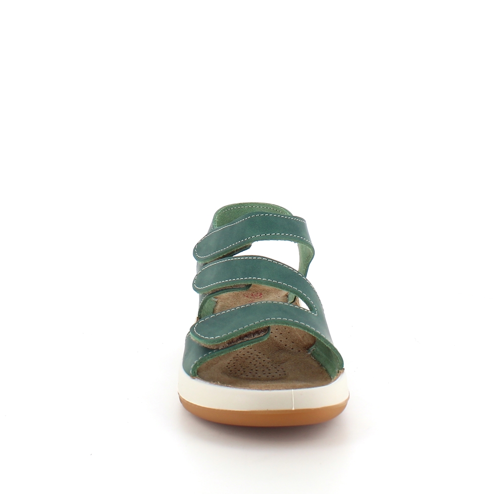 Elegant grønn skinnsandal med justerbare remmer