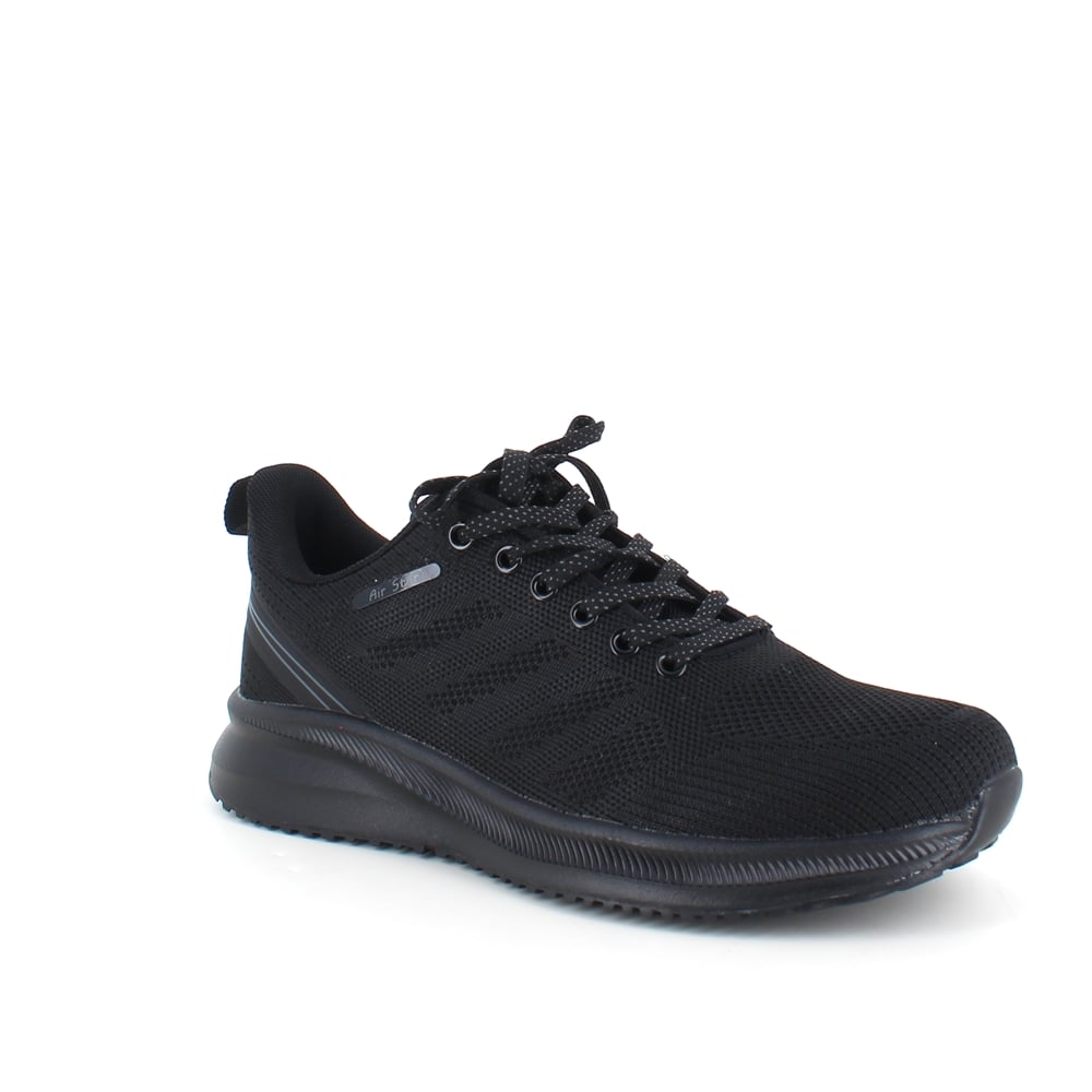 Svart herresneakers i pustende materiale