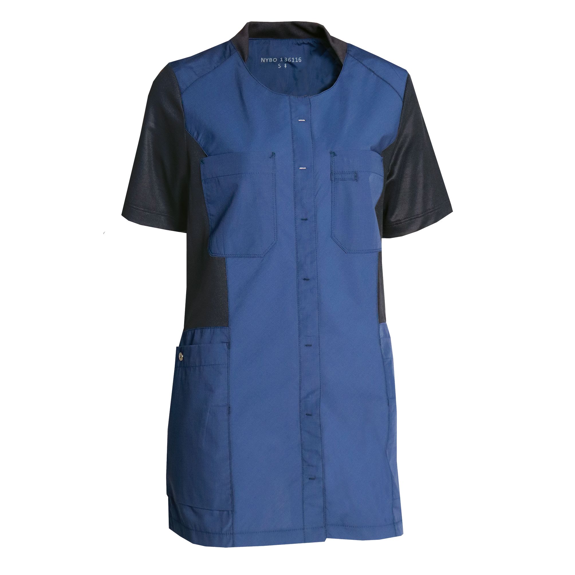 Nybo Navy Dametunika, Sporty Mix, Pustende, Stretch, Justerbar Midje