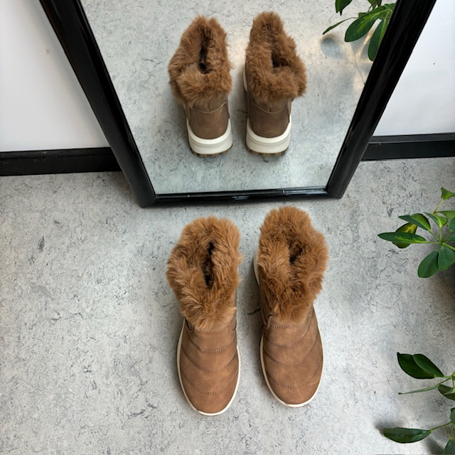 Brun vinterstøvel med mykt fôr og god støtdemping